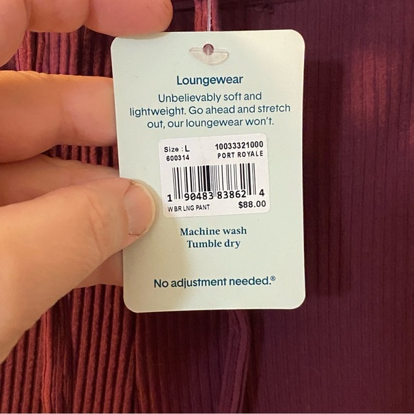 Tommy John Brushed Ribbed 2 piece lounge set size medium in port Royal NWT - Picture 11 of 14